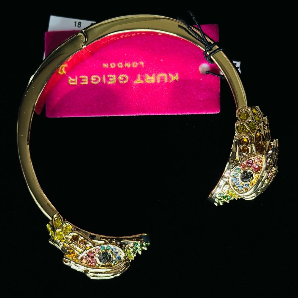 Kurt Geiger Gold Bracelet with Multicolor Gemstones